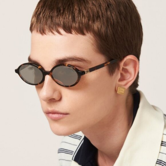 Miu Miu Women Sunglasses Havana Grey Mirror Silver MU04ZSF VAU07F REGARD NEW - Picture 9 of 10